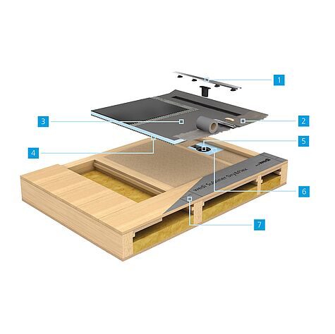 salle de bains sur plancher bois