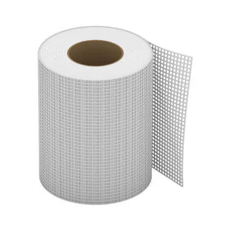 Roll of white reinforcement mesh for strengthening transitions and surfaces.